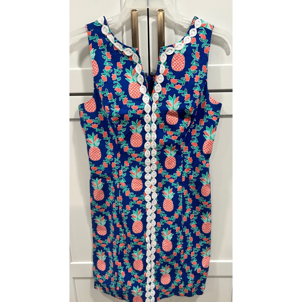 Crown & Ivy Blue Pineapple Floral Sleeveless Dress Size 8